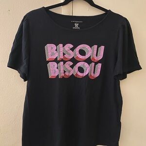 Anthropologie Black Breast Cancer Support Tee